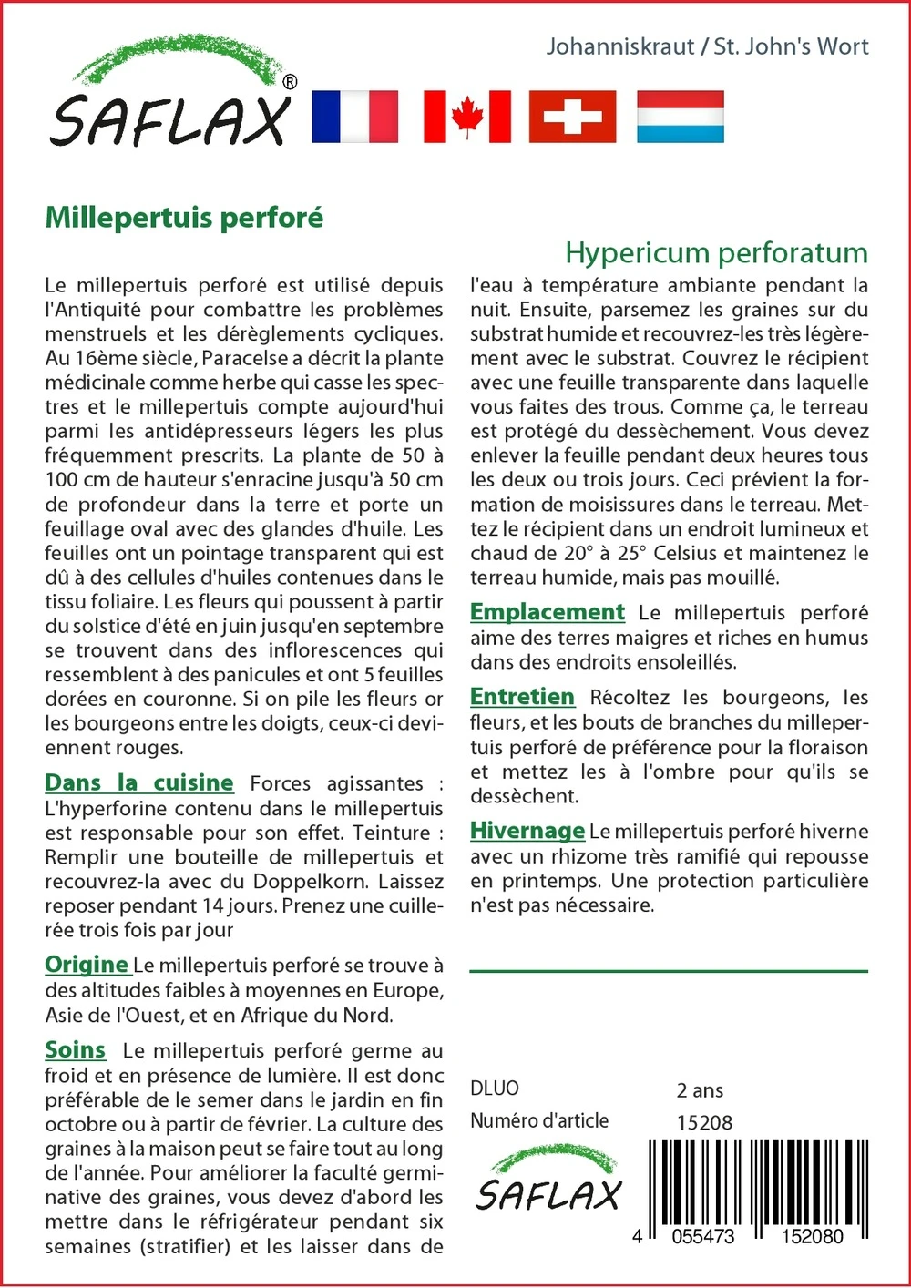 Kit De Culture - Millepertuis Perforé - 300 Graines - Hypericum Perforatum 3 Kit De Culture - Millepertuis Perforé - 300 Graines - Hypericum Perforatum – Image 3
