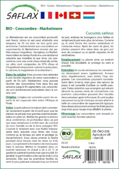 Kit De Culture - Bio - Concombre - Marketmore - 20 Graines - Cucumis Sativus -Atmospheraes Store 640641696a9b18.60145631