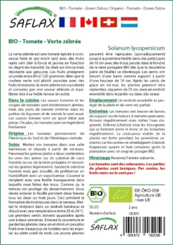 Kit De Culture - Bio - Tomate - Verte Zébrée - 10 Graines - Solanum Lycopersicum -Atmospheraes Store 640641b0524e49.03619157
