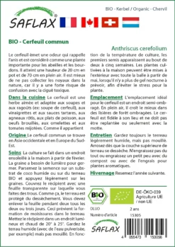 Kit De Culture - Bio - Cerfeuil Commun - 800 Graines - Anthriscus Cerefolium -Atmospheraes Store 640641c8a98f11.52285899
